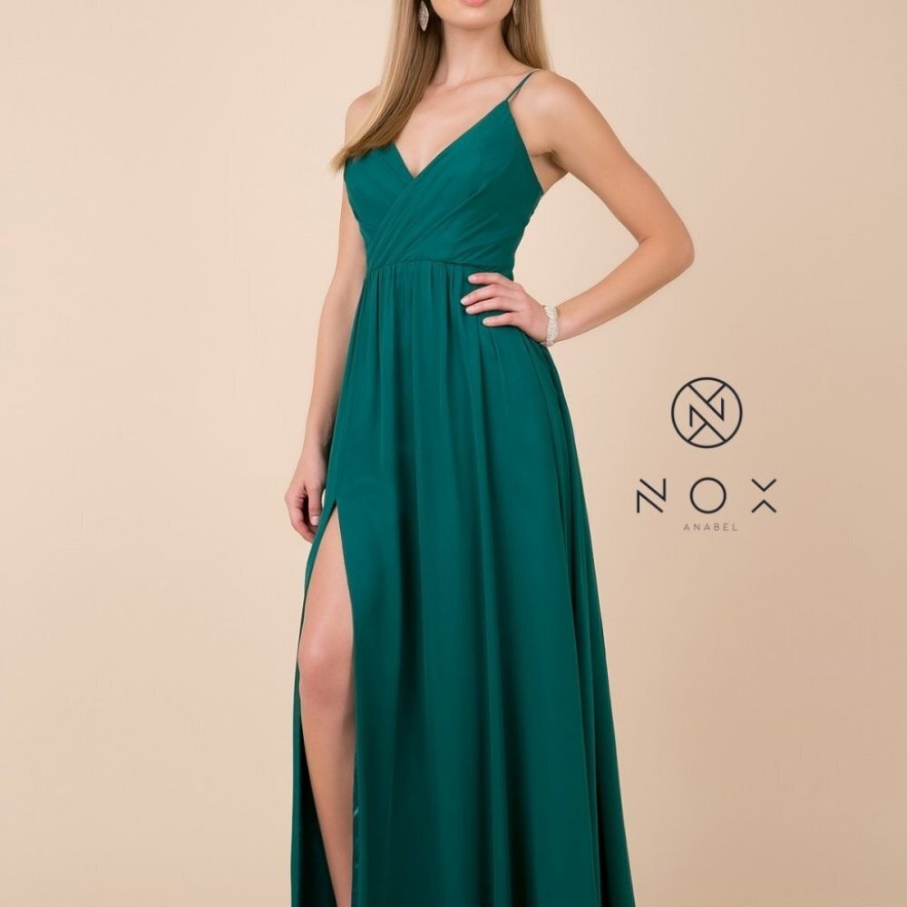 V Neckline Long Tail A-line Gown NXR275